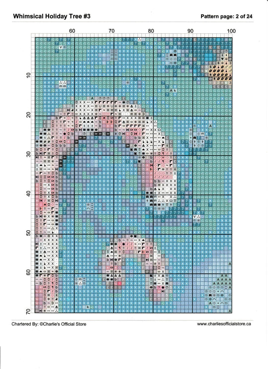 Counted Cross Stitch - Whimsical Holiday Tree #3 - Digital Download PDF download file (Copy) Charlie's Official Store