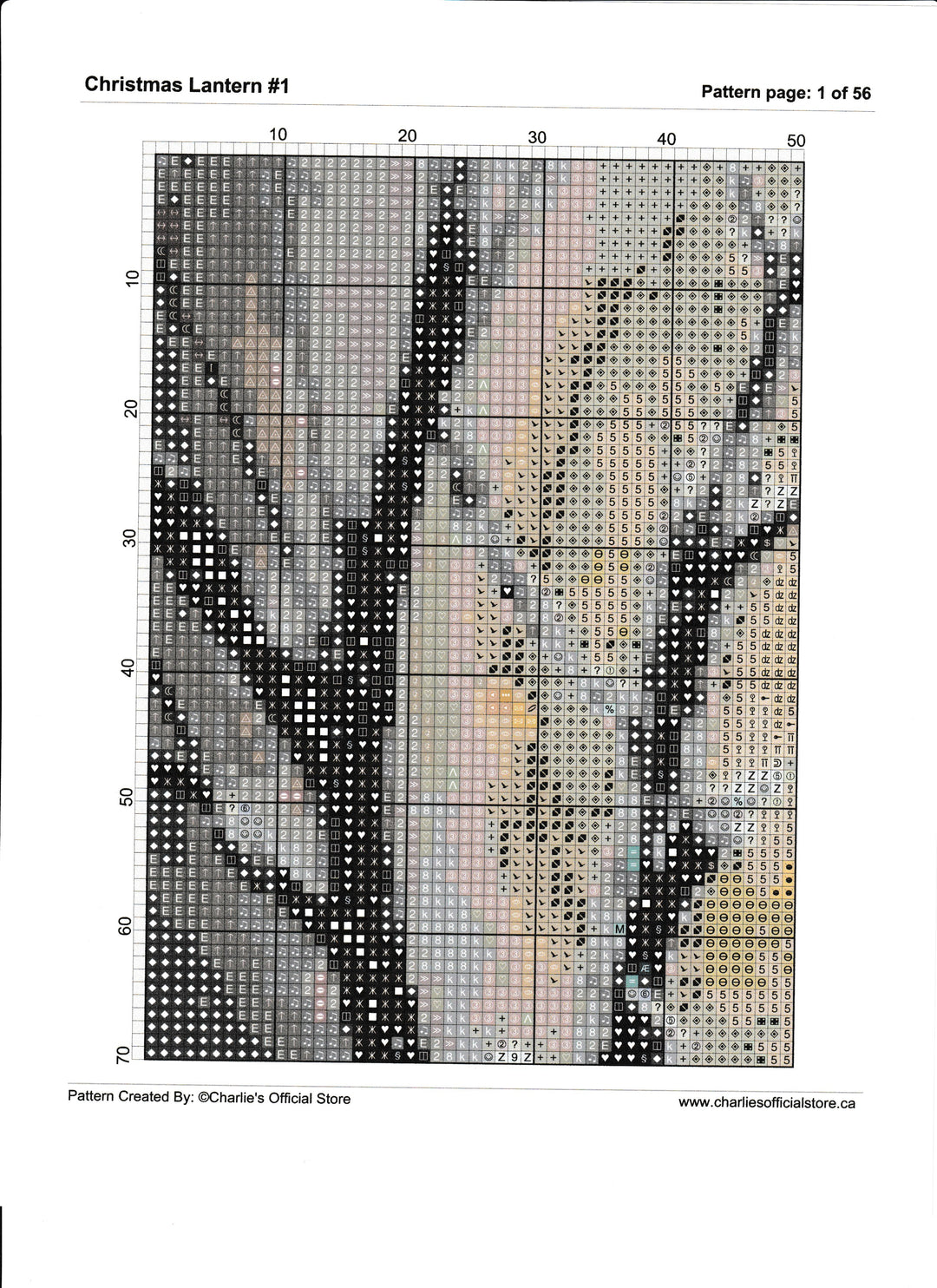 Counted Cross Stitch Christmas Lantern #1 Digital Download PDF Format (Copy) Charlie's Official Store