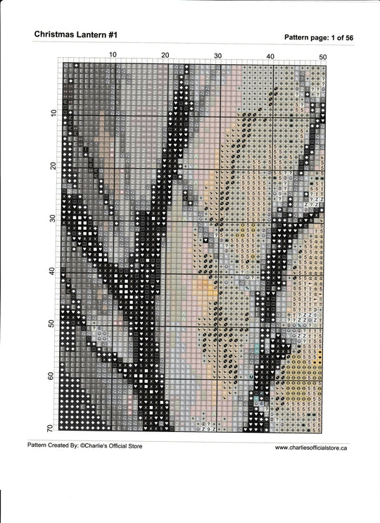 Counted Cross Stitch Christmas Lantern #1 Digital Download PDF Format (Copy) Charlie's Official Store
