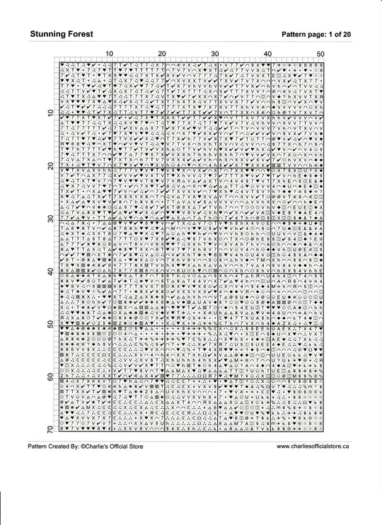 Counted Cross Stitch Stunning Forest Digital Download Charlie's Official Store