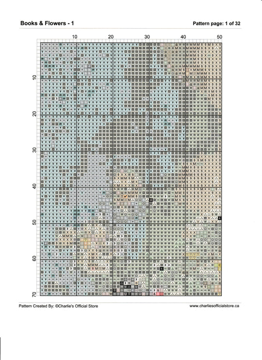 Counted Cross Stitch Books & Flowers - 1 Download PDF Files Charlie's Official Store