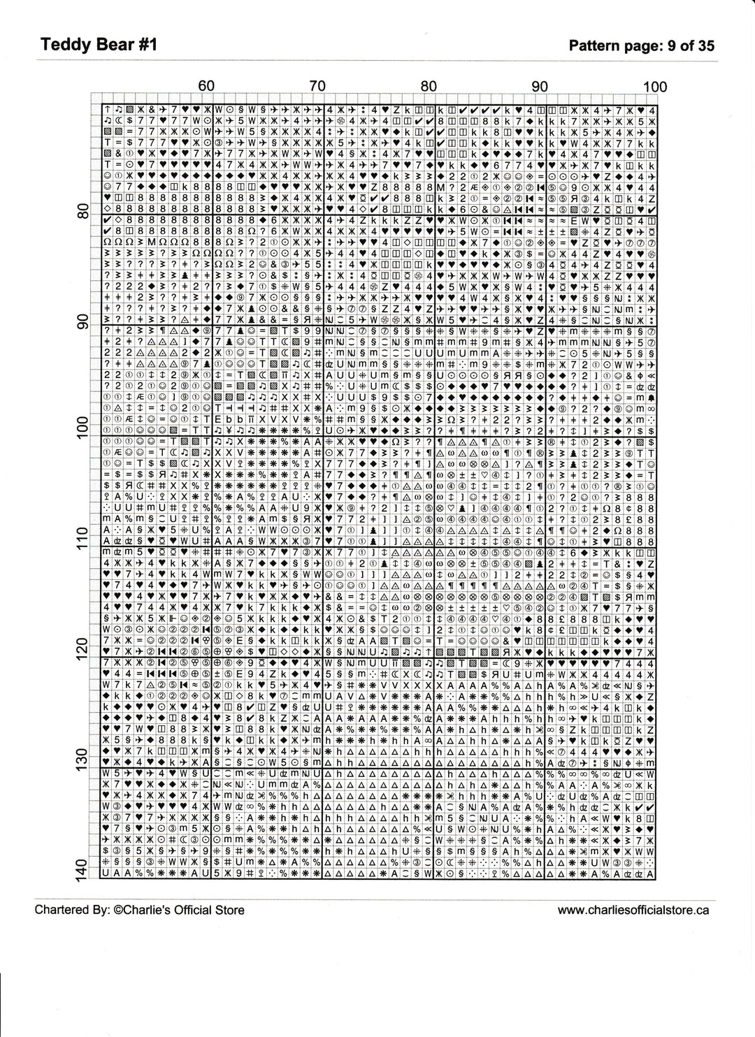 Counted Cross Stitch - Teddy Bear #1 - Digital Downlod download file (Copy) Charlie's Official Store