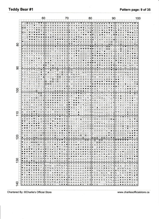 Counted Cross Stitch - Teddy Bear #1 - Digital Downlod download file (Copy) Charlie's Official Store