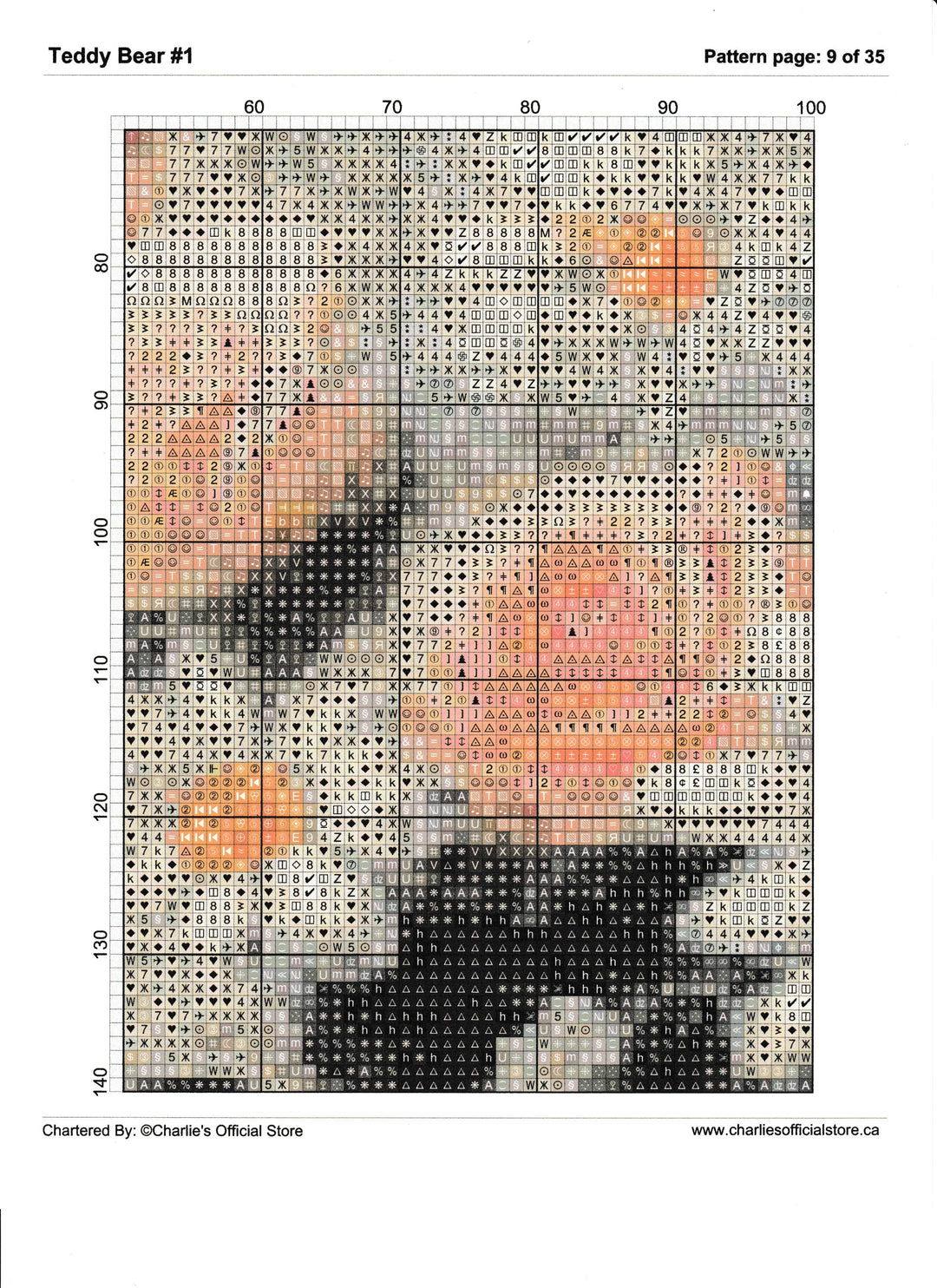 Counted Cross Stitch - Teddy Bear #1 - Digital Downlod download file (Copy) Charlie's Official Store