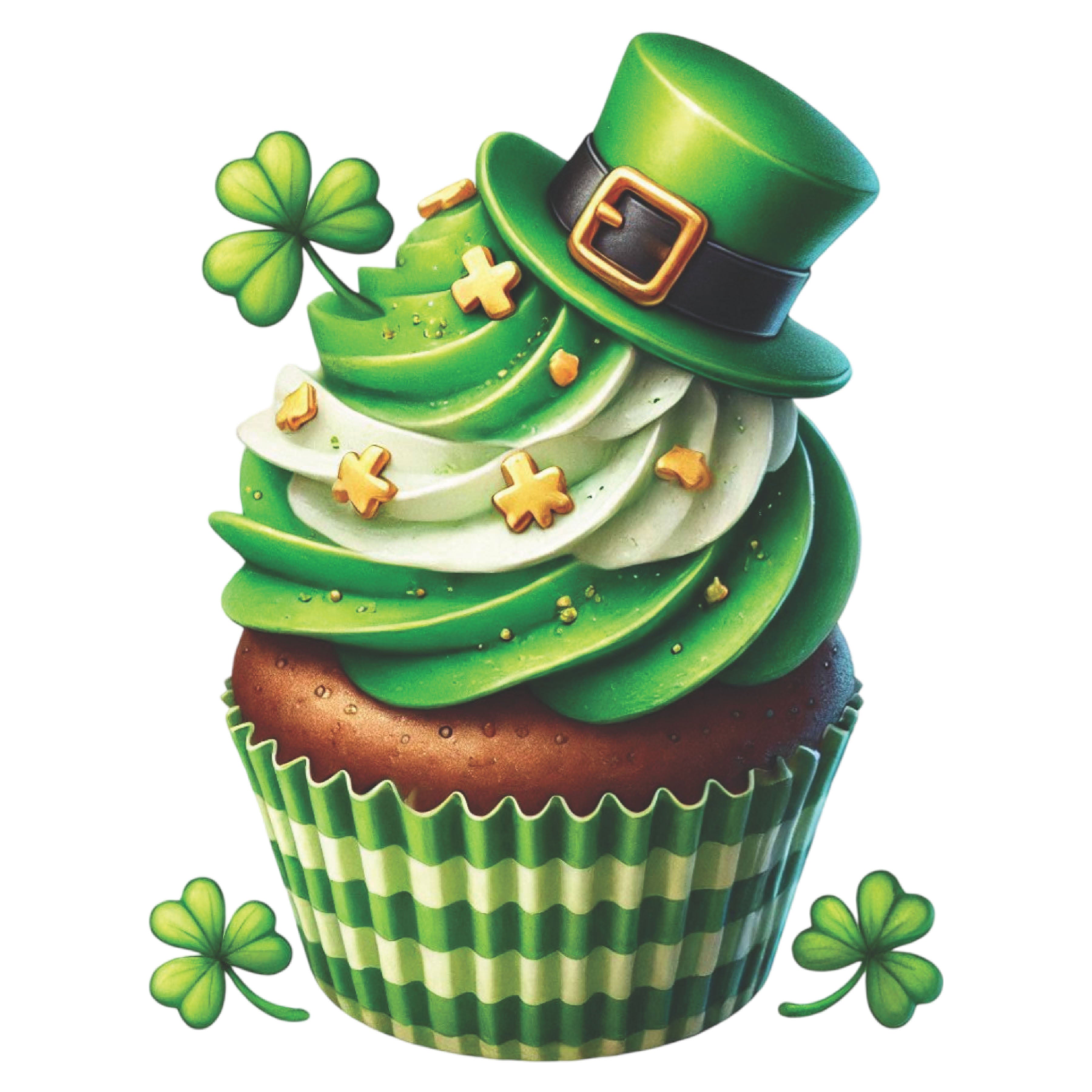 Stamped Cross-Stitch - St-Patrick Cupcake - Partial Coverage 11ct 14ct Cotton & Silky Threads (Copy) Charlie's Official Store