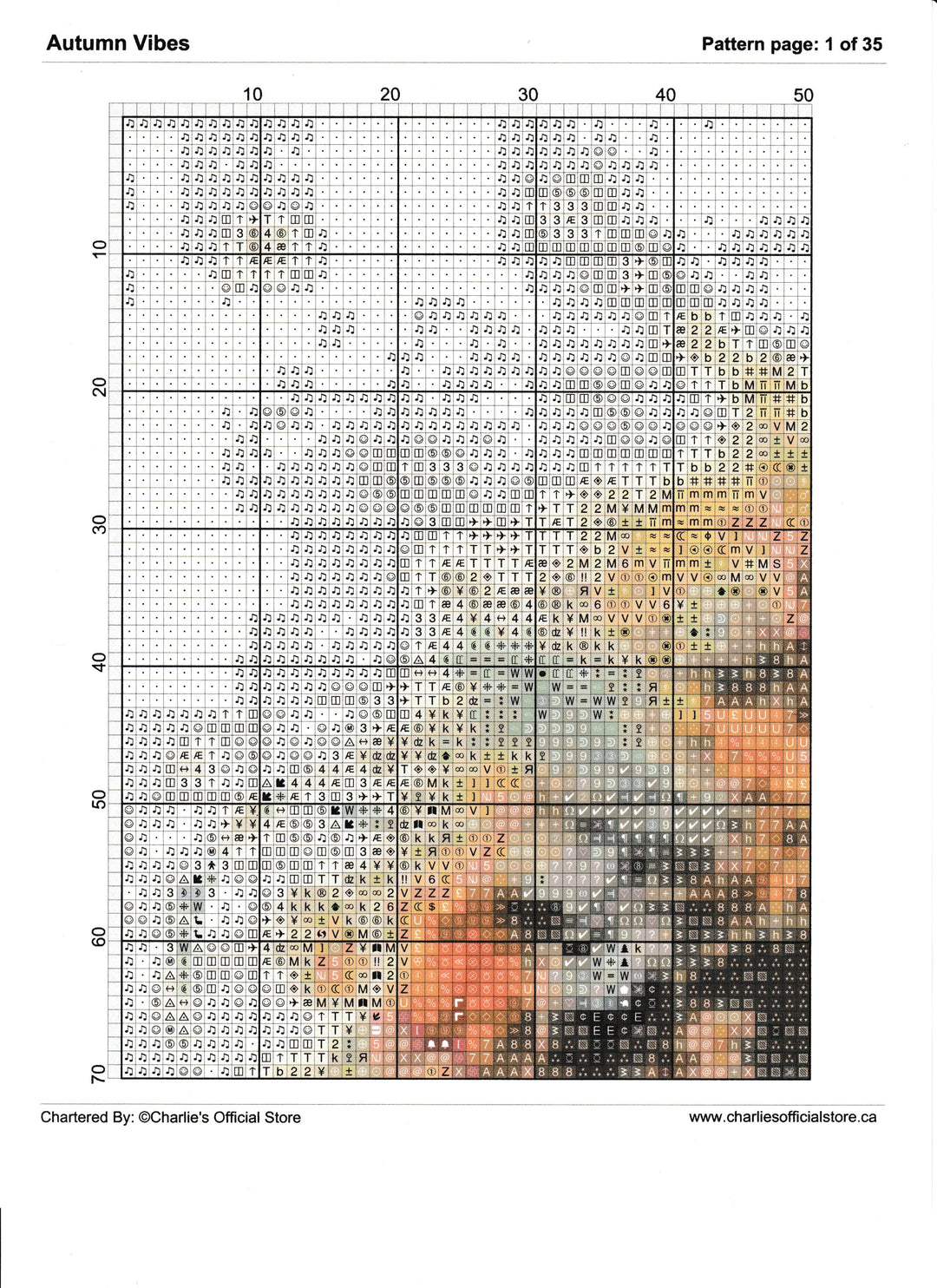Counted Cross Stitch - Autumn Vibes - Digital Downlod PDF (Copy) Charlie's Official Store