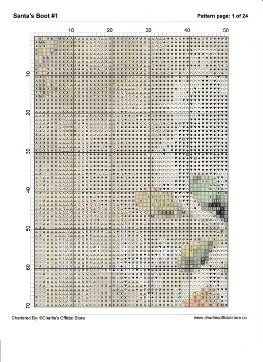 Counted Cross Stitch Santa's Boot #1 Digital Download PDF File Charlie's Official Store