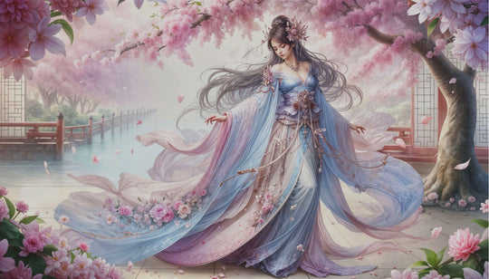 Counted Cross -Elegance Beneath The Blossoms - Full Coverage Digital Download PDF Format