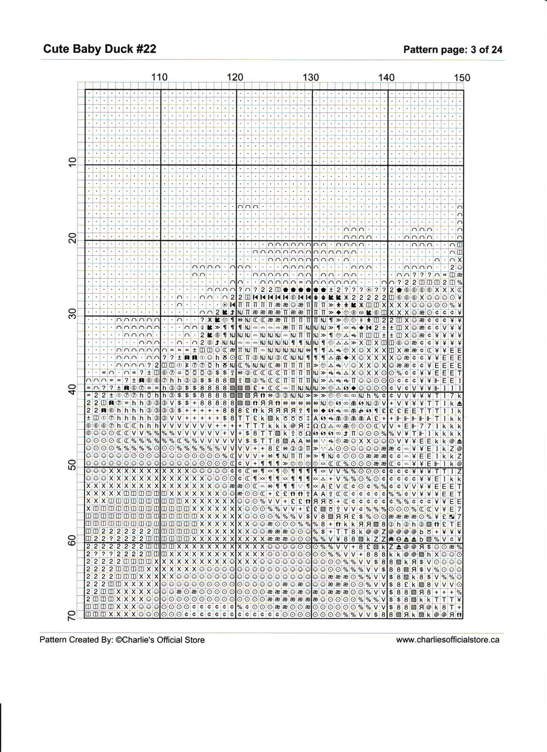 Counted Cross Stitch - Cute Baby Duck #22 - Digital Download PDF download file