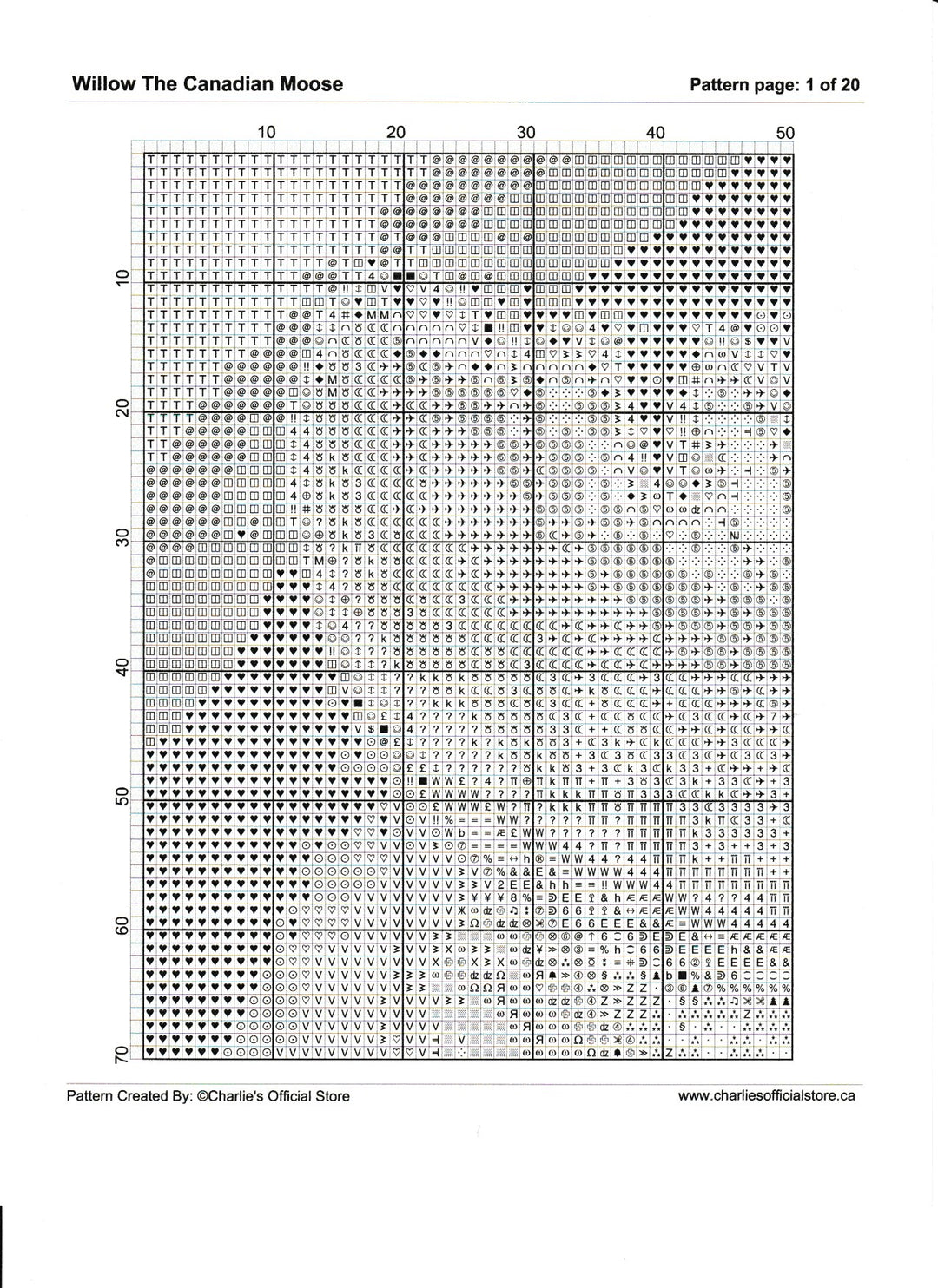 Counted Cross Stitch - Willow The Canadian Moose - Digital Download PDF download file