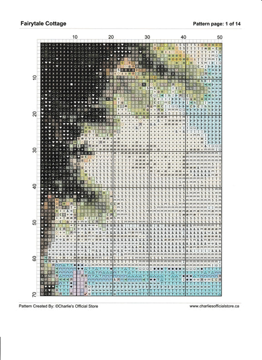 Counted Cross Stitch Fairytale Cottage Digital Download PDF File Charlie's Official Store
