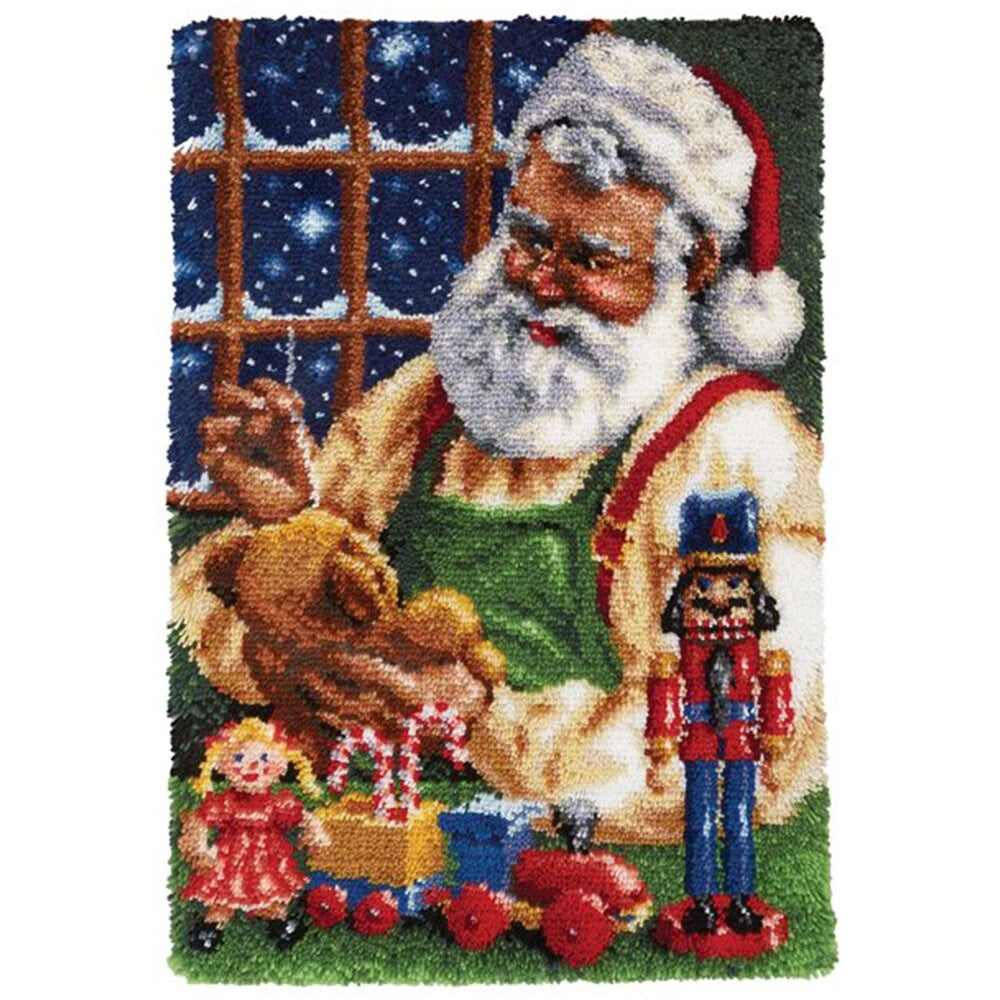 Latch hook kit with printed pattern DIY carpet Canvas embroidery with pattern Crochet strings rugs Hobby Cat Tapestry kit