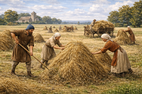 Counted Cross Stitch - Medieval Peasants Collecting Hay - Digital Download PDF File (Copy) Charlie's Official Store