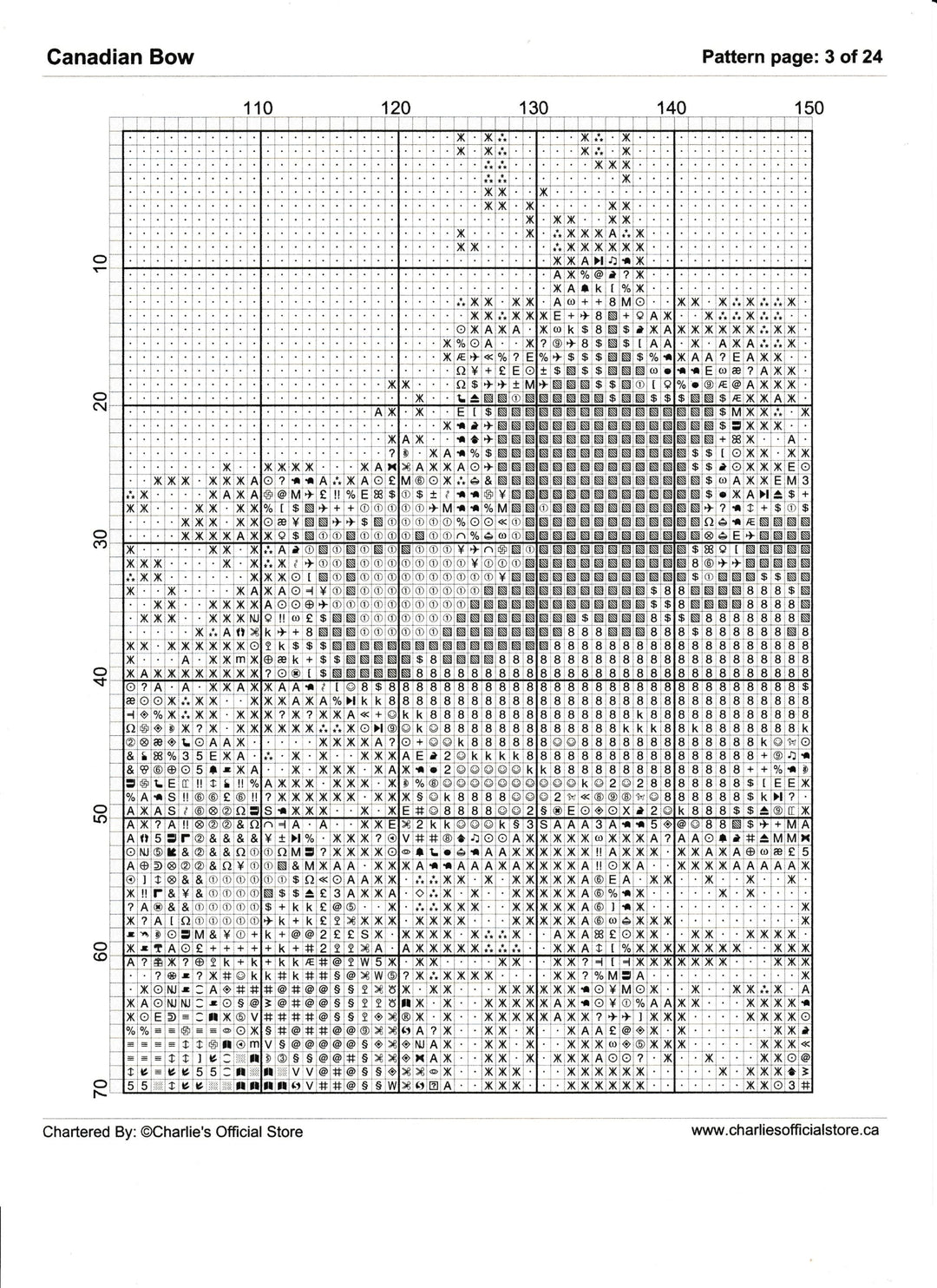 Counted Cross Stitch - Canadian Bow - Digital Download PDF download file (Copy) Charlie's Official Store