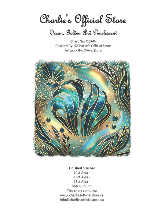 Counted Cross Stitch - Ocean, Golden And Pearlescent - Digital Downlod PDF Charlie's Official Store
