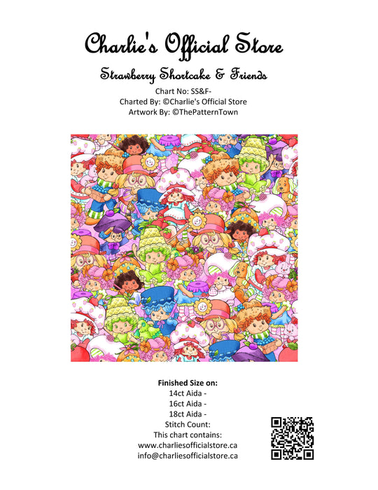 Counted Cross Stitch - Strawberry Shortcake & Friends - Digital Download PDF File (Copy) Charlie's Official Store