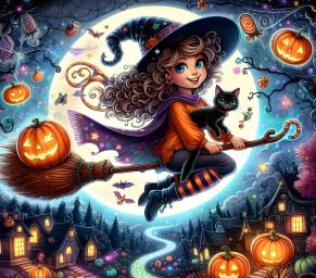 Counted Cross Stitch - Happy Witch On Halloween - Digital Downlod PDF (Copy) Charlie's Official Store