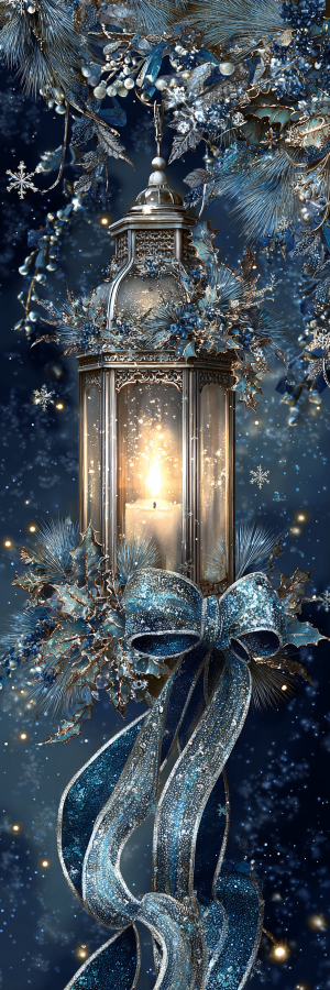 Counted Cross Stitch Christmas Blue Lantern #3 Digital Download PDF File Charlie's Official Store