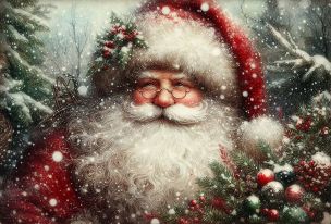 Counted Cross Stitch - Vintage Santa - Digital Download PDF File Charlie's Official Store