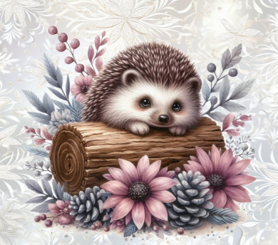 Counted Cross Stitch - Hedgehog And Flowers - Digital Download PDF File (Copy) Charlie's Official Store