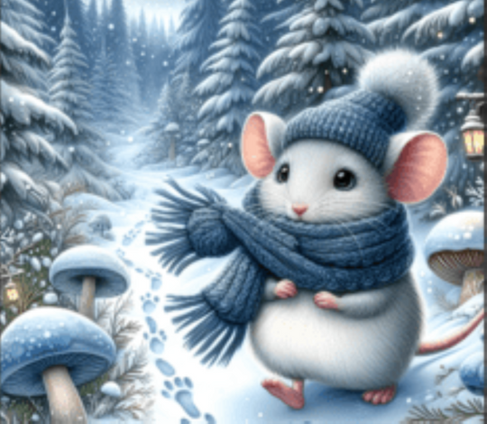 Counted Cross Stitch - Snowy White Forest Mouse - Digital Download PDF File (Copy) Charlie's Official Store