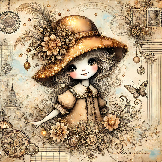 Counted Cross Stitch - The Little Lady Steampunk #6 - Digital Download PDF download file (Copy) Charlie's Official Store