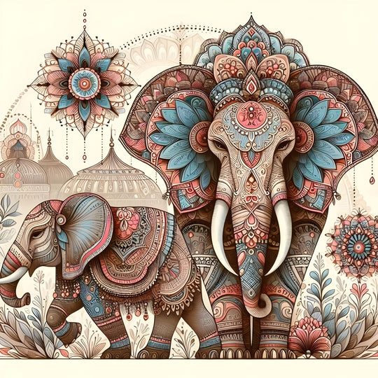 Counted Cross Stitch Elephant - Artwork Indian Style - 1 Digital Download Charlie's Official Store