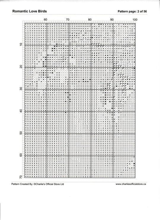 Romantic Love Birds Cross Stitch Digital Download - Charlie's Diamond Painting