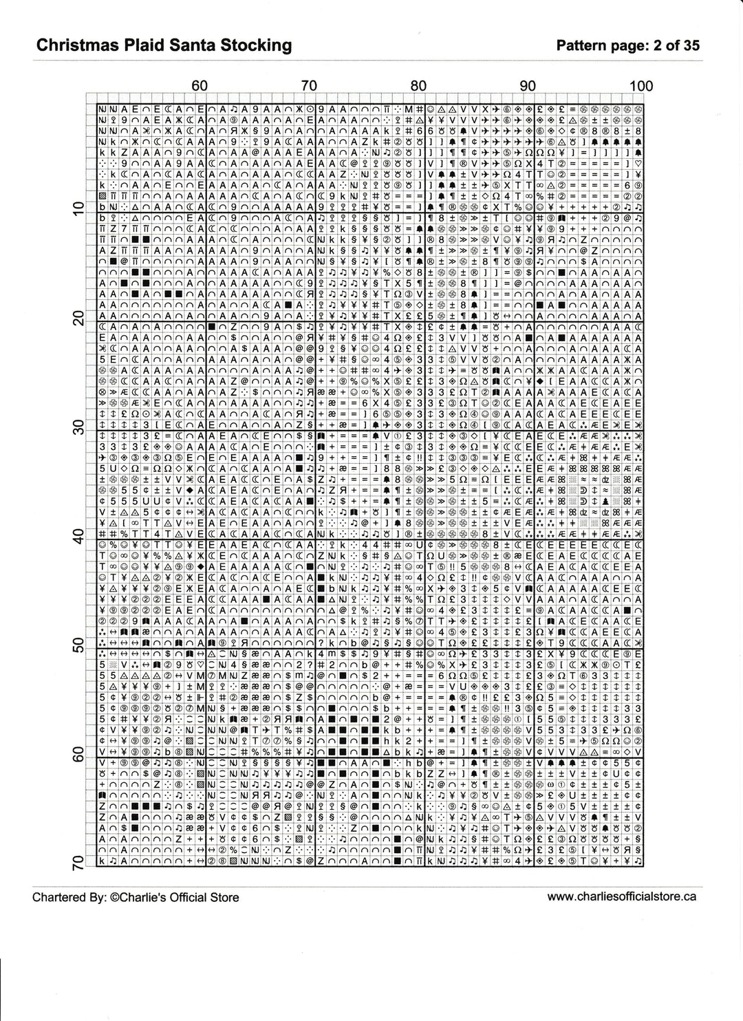 Counted Cross Stitch Christmas Plaid Santa Stocking Digital Download PDF File (Copy) Charlie's Official Store