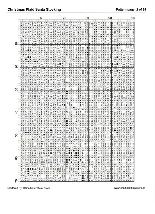 Counted Cross Stitch Christmas Plaid Santa Stocking Digital Download PDF File (Copy) Charlie's Official Store