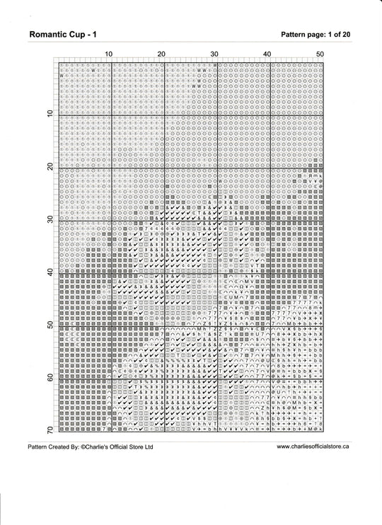 Collection A & B Romantic Cup 1 & 2 Counted Cross-Stitch Digital Download - Charlie's Diamond Painting