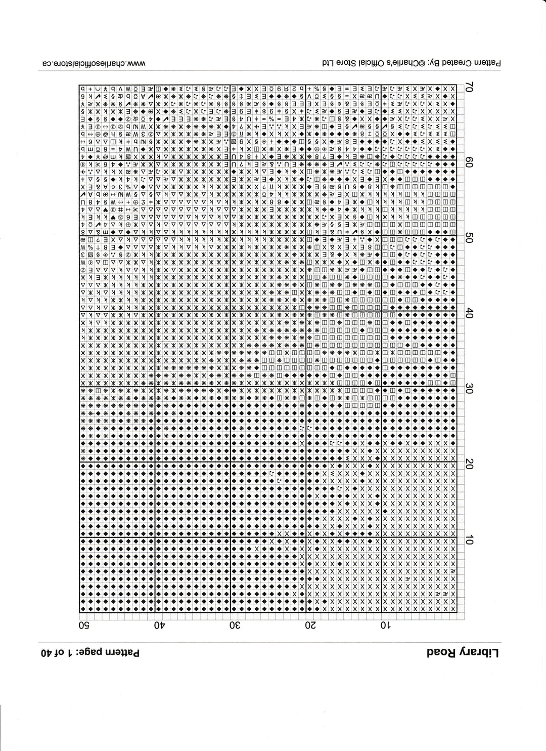 Library Road Counted Cross-Stitch Digital Download - Charlie's Diamond Painting