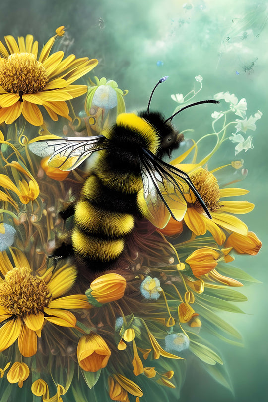 Flower Infused Bumblebee Cross-Stitch Digital Download - Charlie's Diamond Painting