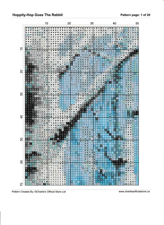 Hoppity-Hop Goes The Rabbit Counted Cross Stitch Digital Download - Charlie's Diamond Painting