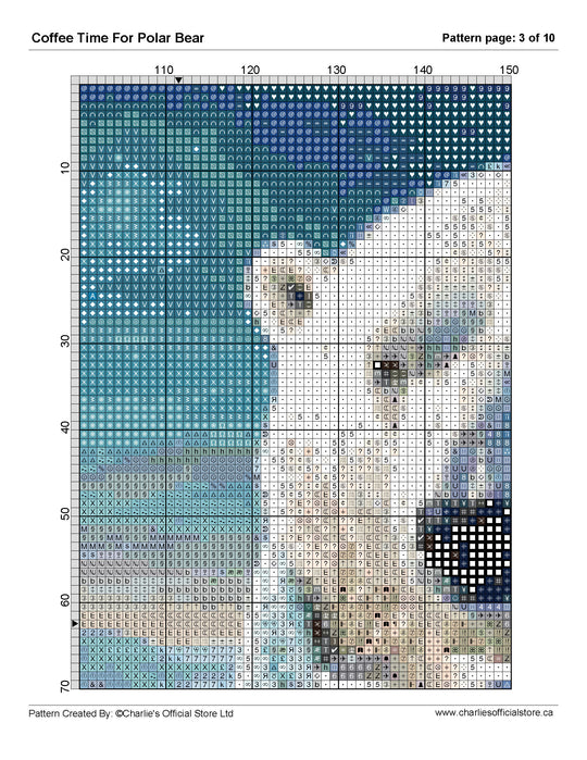 Counted Cross Stitch Coffee Time For Polar Bear Digital Download Charlie's Official Store