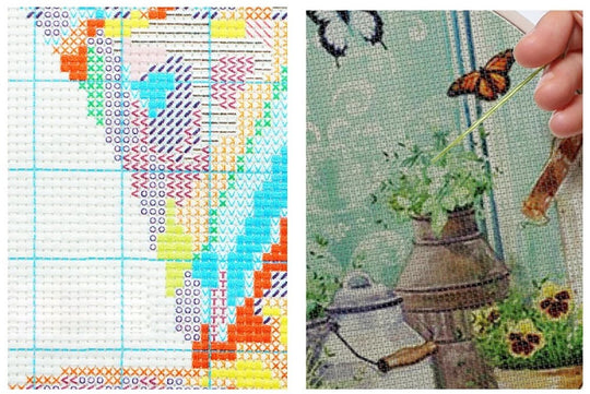 Stamped Cross Stitch White Bird House - 2 Full Coverage Charlie's Official Store