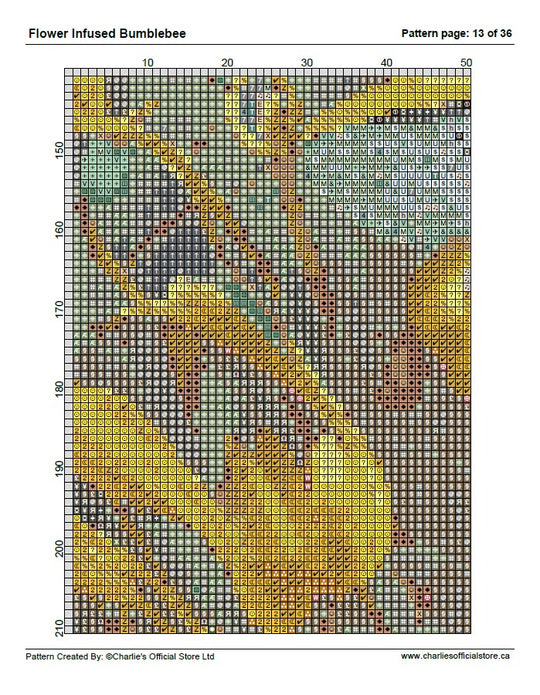 Flower Infused Bumblebee Cross-Stitch Digital Download - Charlie's Diamond Painting