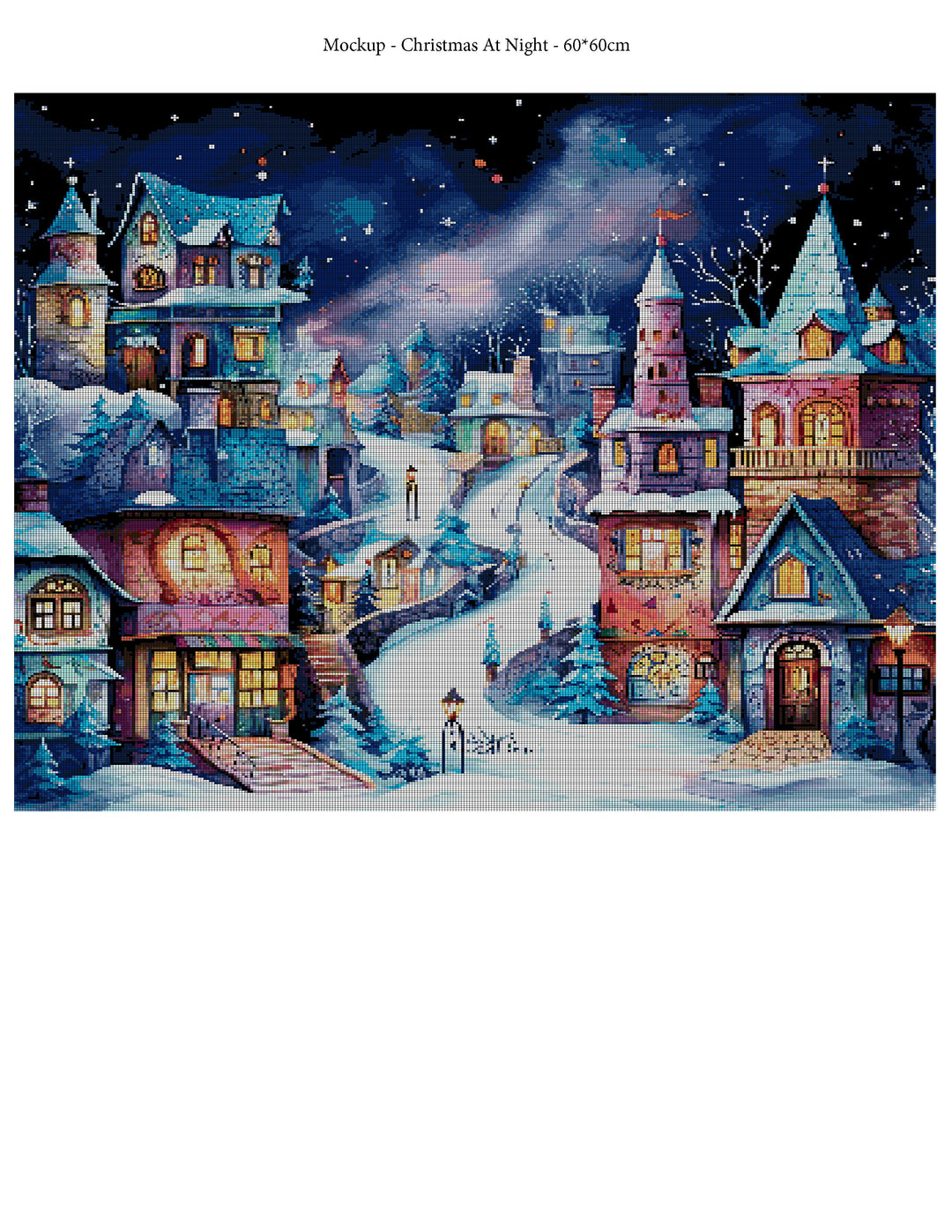 Counted Cross Stitch Christmas Town At Night Digital Download PDF File Charlie's Official Store