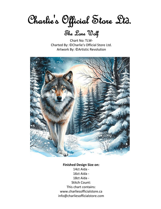 The Lone Wolf Counted Cross Stitch Digital Download - Charlie's Diamond Painting