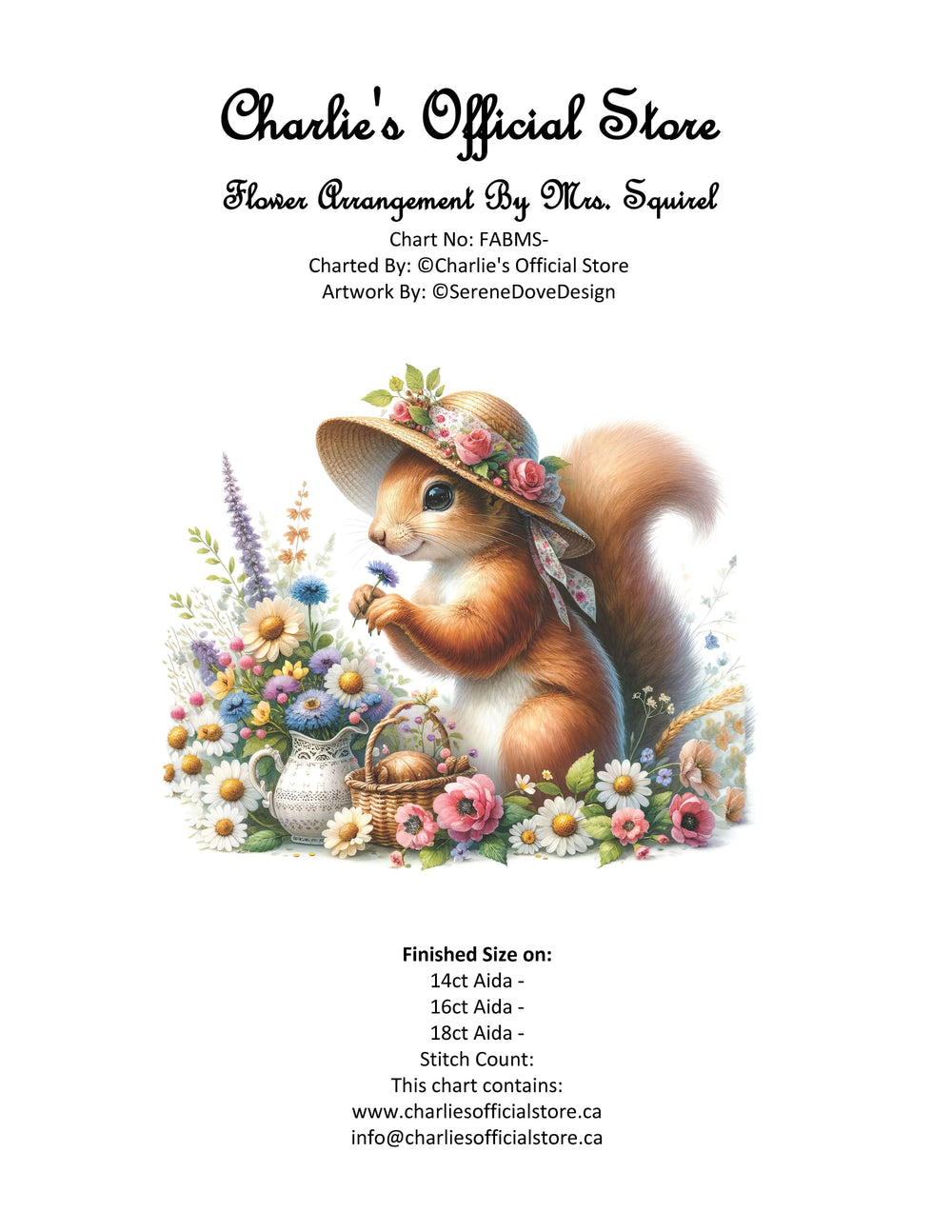 Counted Cross Stitch Flower Arrangement By Mrs. Squirel Partial Digital Download Charlie's Official Store