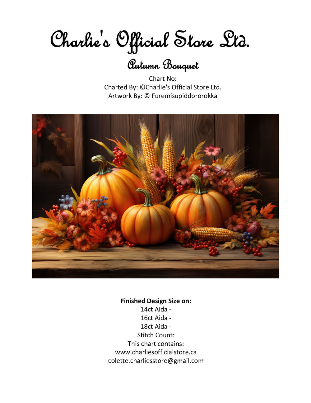 Autumn Bouquet Counted Cross-Stitch Digital Download - Charlie's Diamond Painting