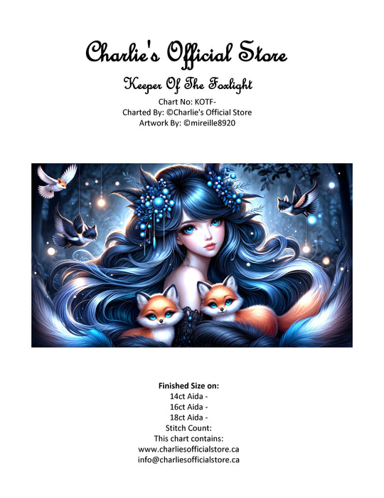 Counted Cross Stitch Keeper Of The Foxlight Digital Download PDF format Charlie's Official Store