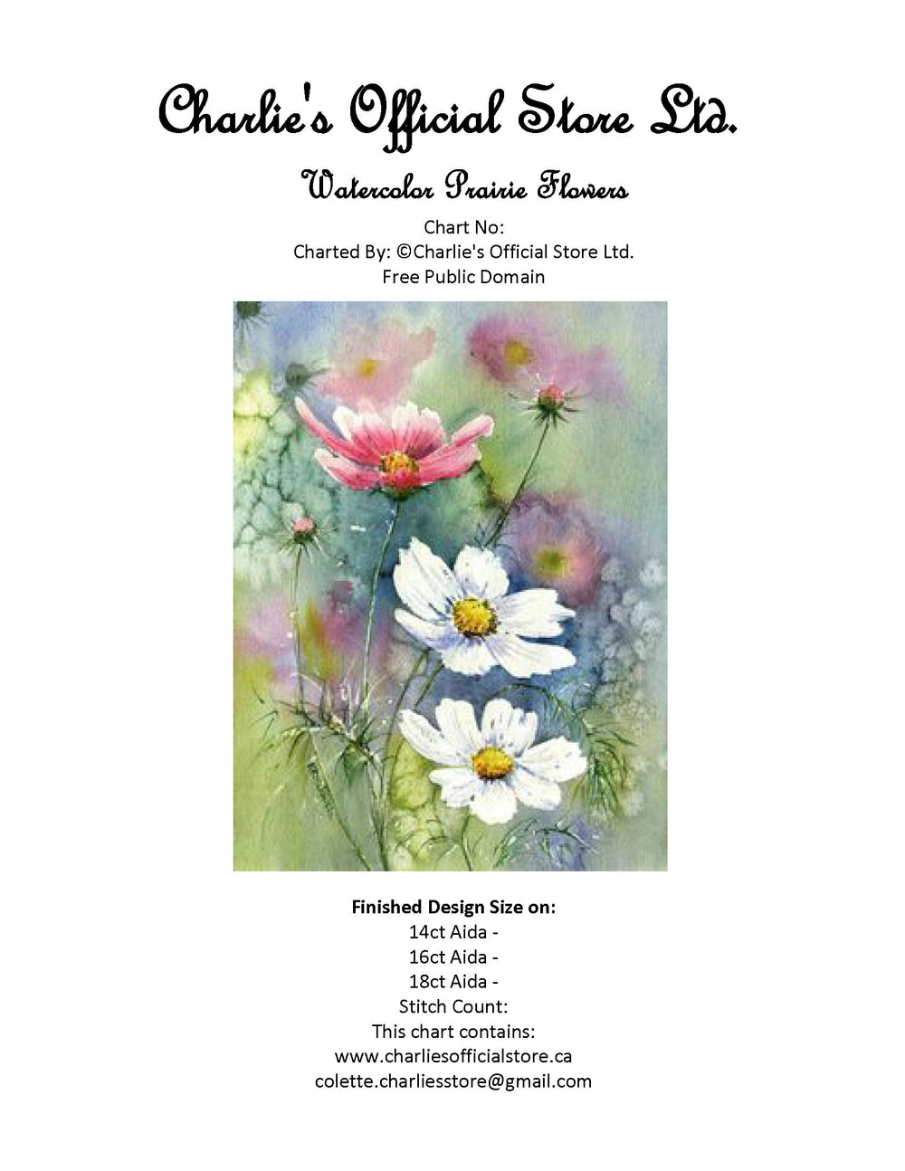 Watercolor Prairie Flowers Counted Cross Stitch Digital Download - Charlie's Diamond Painting