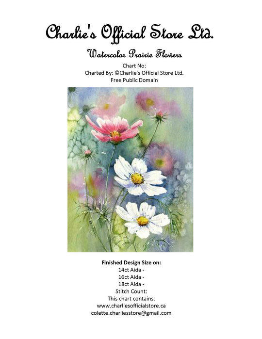 Watercolor Prairie Flowers Counted Cross Stitch Digital Download - Charlie's Diamond Painting