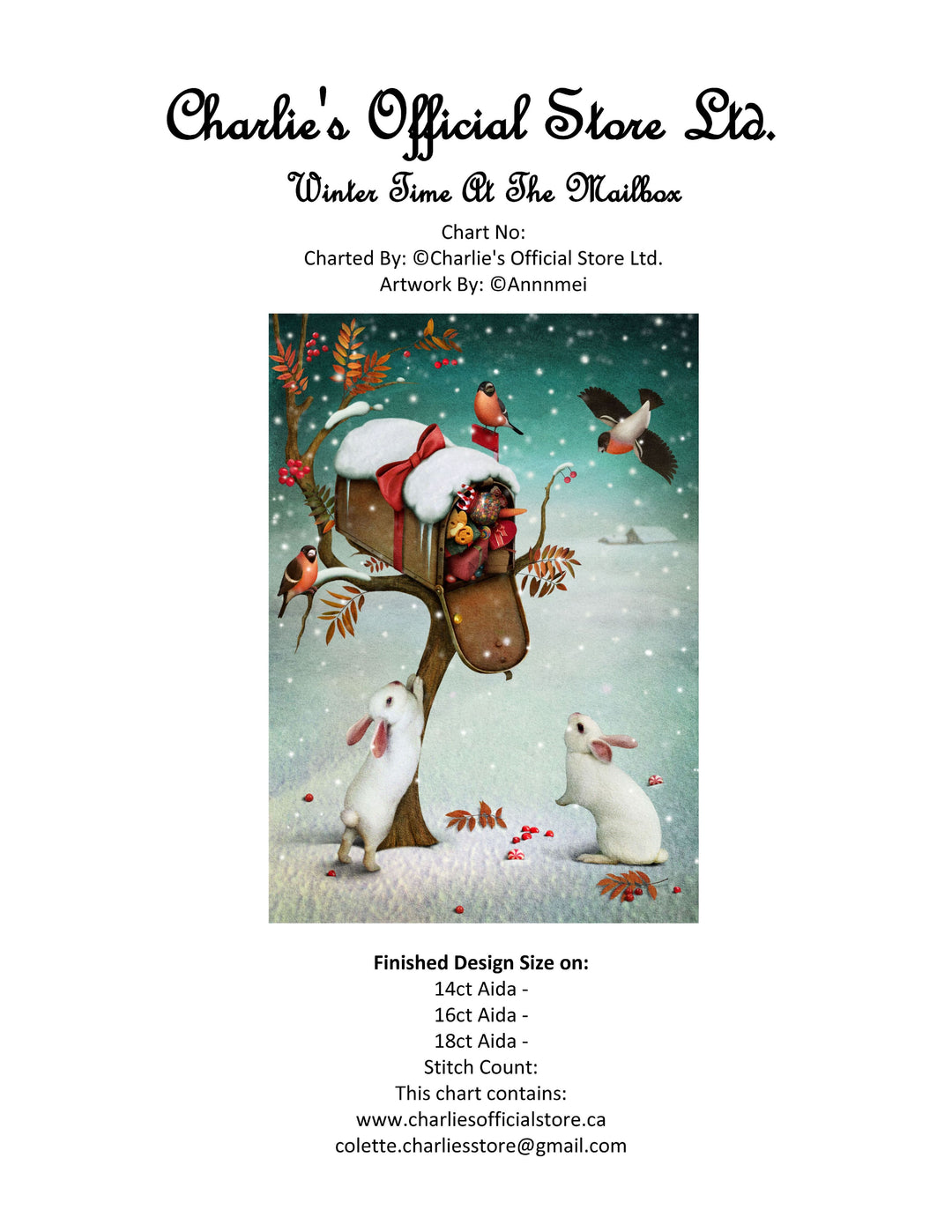 Winter Time At The Mailbox Counted Cross Stitch Digital Download - Charlie's Diamond Painting