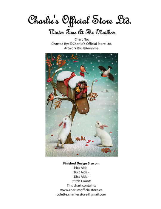 Winter Time At The Mailbox Counted Cross Stitch Digital Download - Charlie's Diamond Painting