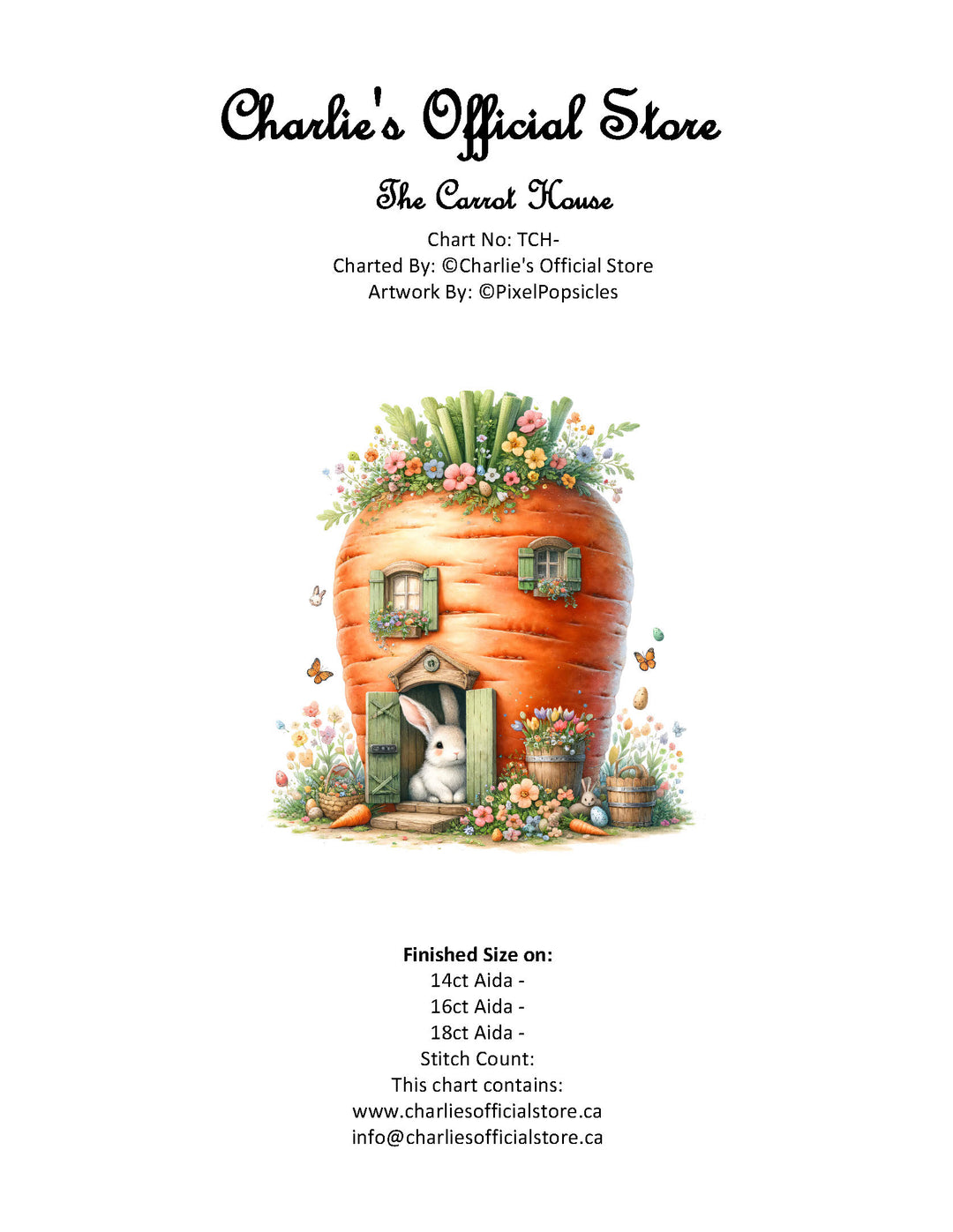 Counted Cross Stitch Partial Carrot House Digital Download Charlie's Official Store