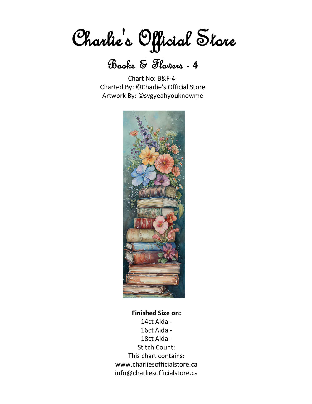 Counted Cross Stitch Books & Flowers - 1 Download PDF Files Charlie's Official Store