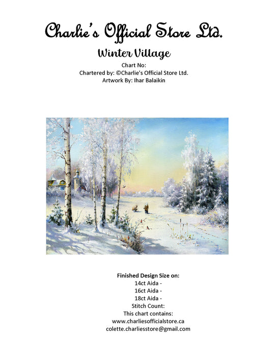 Winter Village Counted Cross Stitch Digital Download - Charlie's Diamond Painting