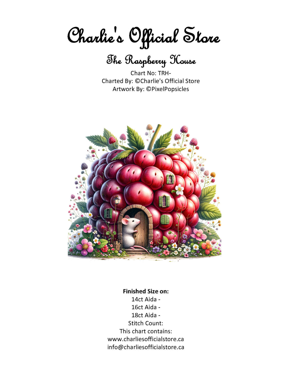 Counted Cross Stitch The Raspberry House Digital Download Charlie's Official Store